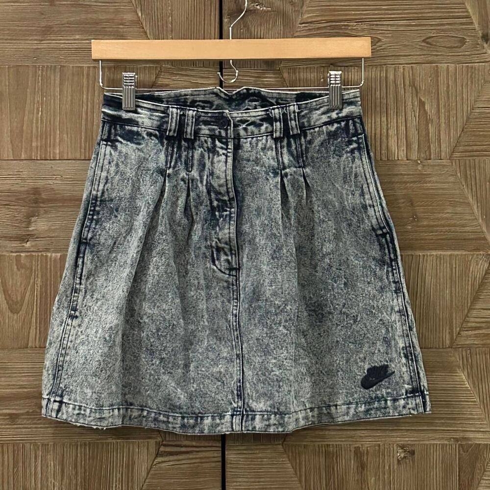 Vintage Nike Womens Denim Skirt Acid Wash Size Small 80s 90s Andre Agassi
